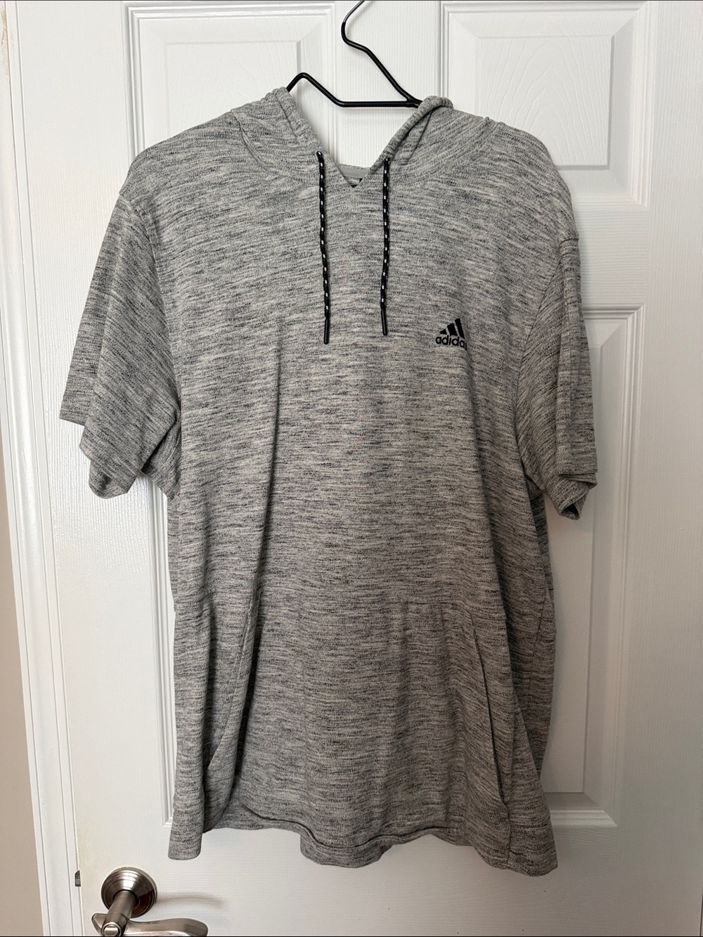 adidas Gray Heather Short-Sleeve Hooded Tee